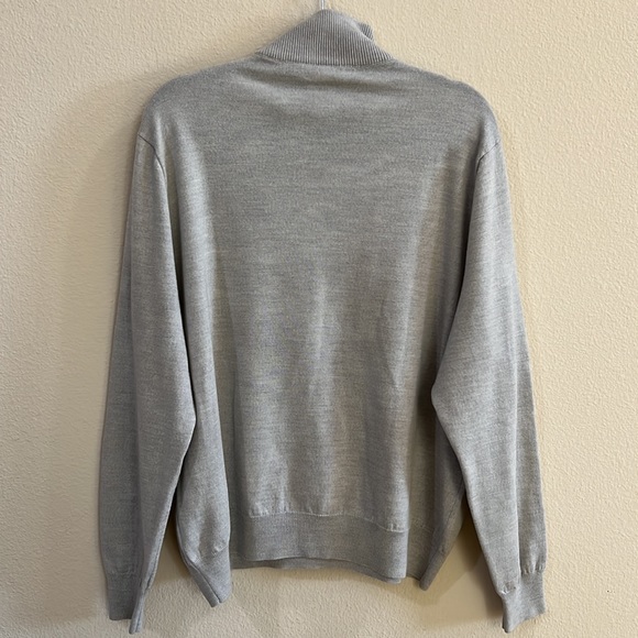 Polo Golf Ralph Lauren Merino Wool Beige Mock collard 1/4 Zip PullOver Men Large - Picture 6 of 10